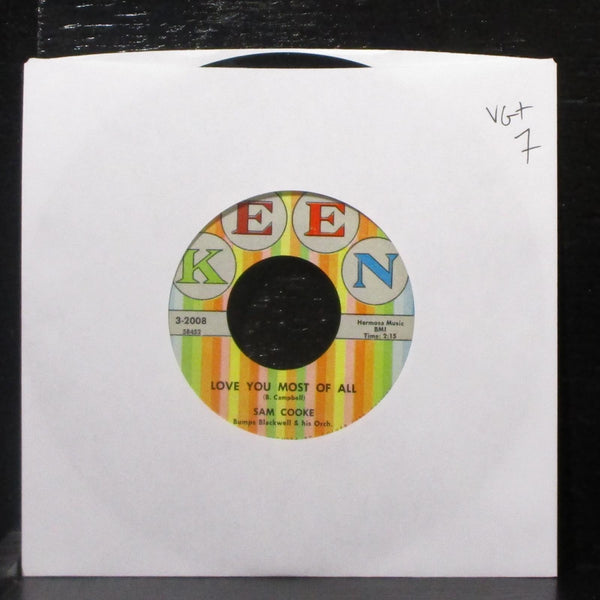 Sam Cooke - Blue Moon / Love You Most Of All 7" VG+ Vinyl 45 Keen 3-2008 USA - Shuga Records