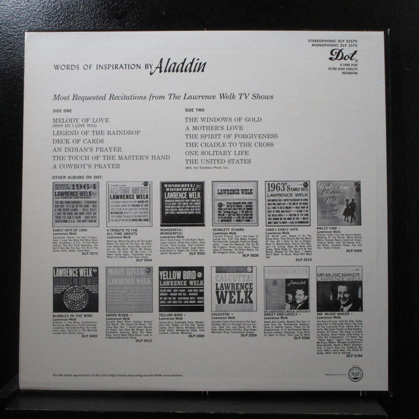 Aladdin Pallanta - Words Of Inspiration By Aladdin LP VG+ DLP 3570 Mono Record - Shuga Records