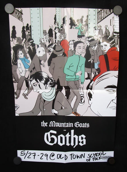 The Mountain Goats - Goths Mint- Poster 18"x12" Merge 2017 tour dates - Shuga Records