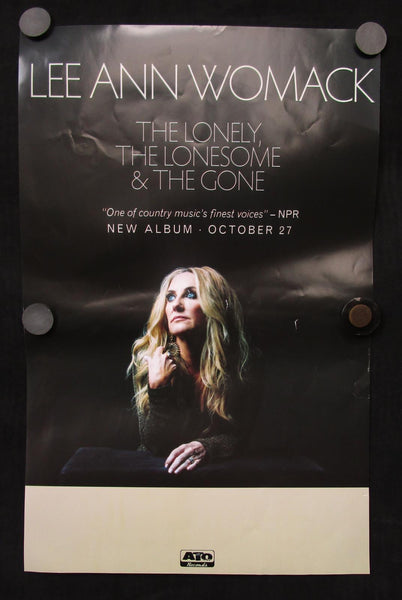 Lee Ann Womack - The Lonely, The Lonesome & The Gone VG+ Poster ATO 2017 - Shuga Records