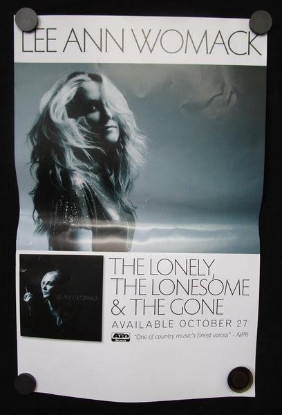 Lee Ann Womack - The Lonely, The Lonesome & The Gone VG+ Poster ATO 2017 - Shuga Records