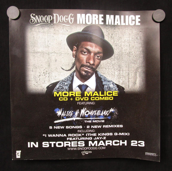 Snoop Dogg - More Malice Mint- Poster 12"x12" Priority 2010 - Shuga Records