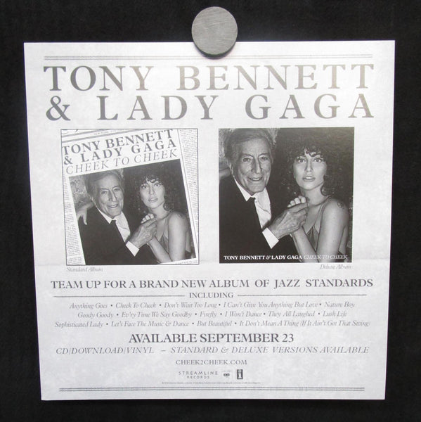 Tony Bennett & Lady Gaga - Cheek To Cheek Mint- Poster 8"x8" double-sided - Shuga Records