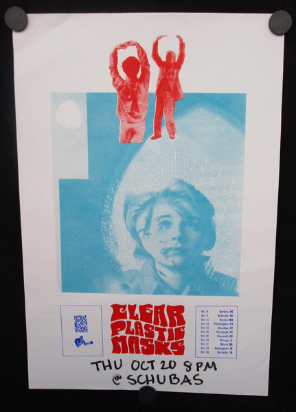 Clear Plastic Masks 2016 Tour Chicago Schubas Mint- Poster 17"x11" Screen Print - Shuga Records