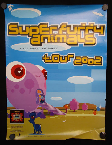 Super Furry Animals - Rings Around The World Tour 2002 VG Poster 24"x18" - Shuga Records
