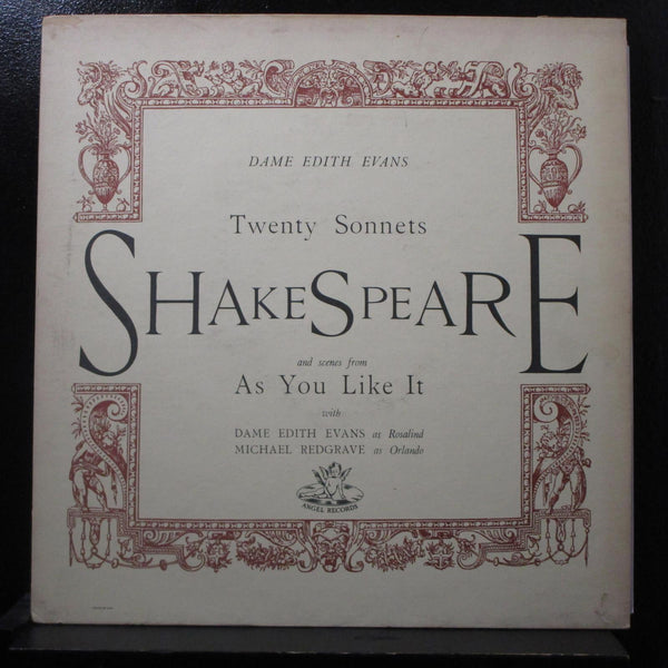 Shakespeare, Dame Evans - 20 Sonnets: From "As You Like It" LP VG+ ANG35220 Mono - Shuga Records