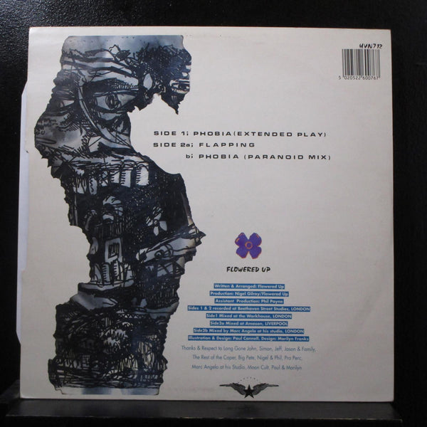 Flowered Up - Phobia 12" 45 RPM Mint- HVN 712 UK 1990 Vinyl Record - Shuga Records