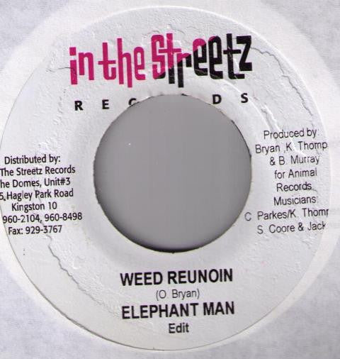 Elephant Man ‎– Weed Reunion - VG+ 45rpm 2002 Jamaica - Reggae / Dancehall - Shuga Records