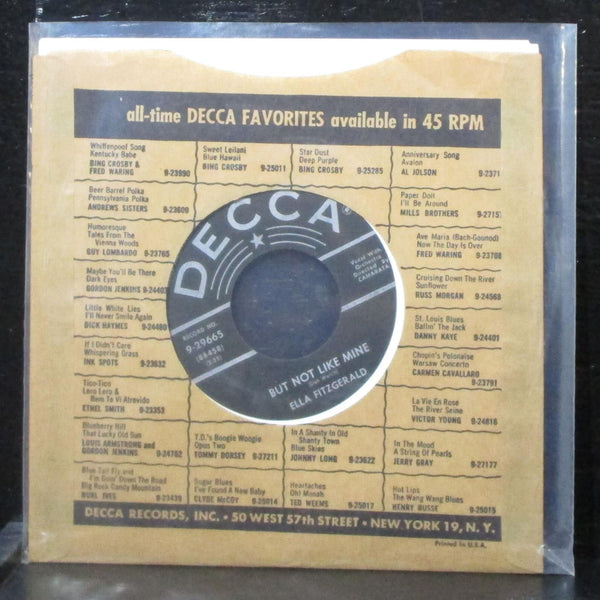 Ella Fitzgerald - The Impatient Years / But Not Like Mine 7" VG+ Vinyl 45 Decca - Shuga Records