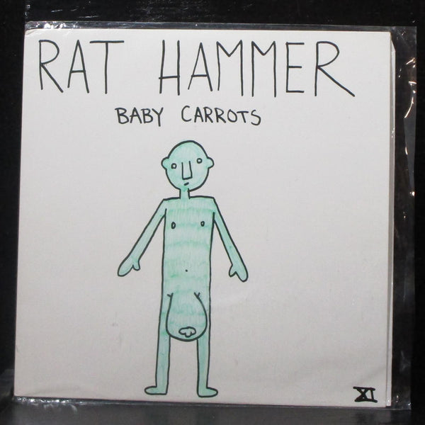 Rat Hammer - Baby Carrots EP 7" Mint- New Red Vinyl 45 hand-drawn cover 2014 - Shuga Records