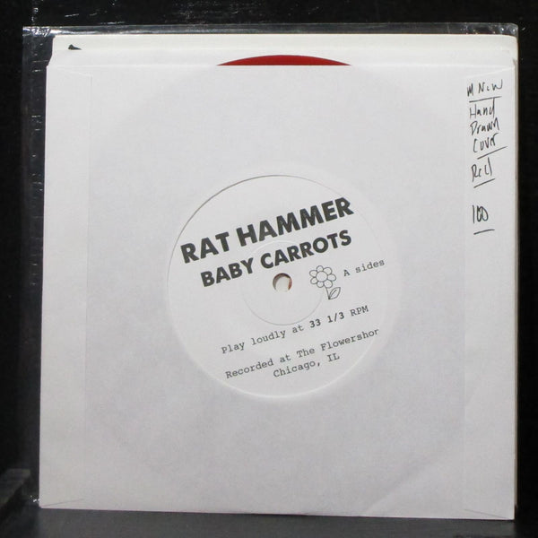 Rat Hammer - Baby Carrots EP 7" Mint- New Red Vinyl 45 hand-drawn cover 2014 - Shuga Records