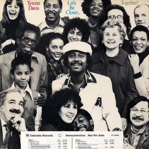 Tyrone Davis ‎– Let's Be Closer Together - VG+ LP Record 1977 Columbia USA Vinyl - Rhythm & Blues / Soul / Funk