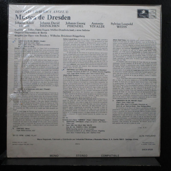Vivaldi, Pisendel, Weiss - Dresden / Am Sachsischen Hofe LP Mint- YRX 1578 Chile - Shuga Records