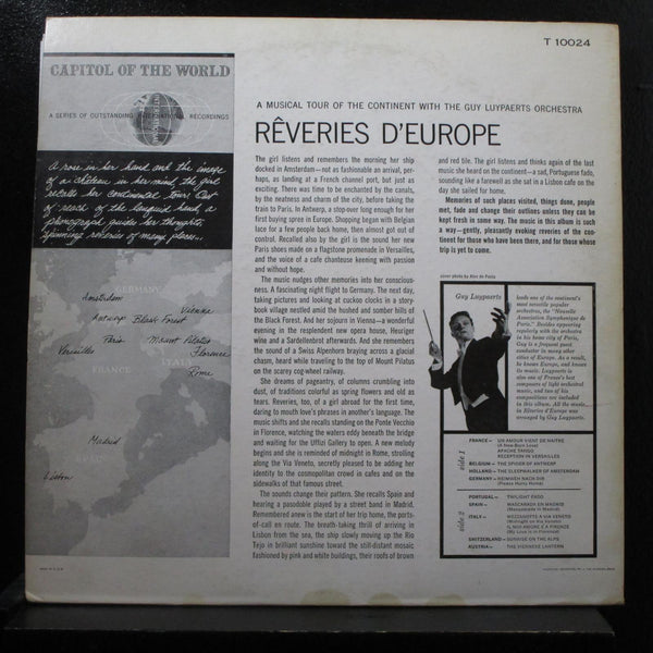 Guy Luypaerts Orchestra - Reveries D'Europe LP Mint- T-10024 Mono 1957 Record - Shuga Records