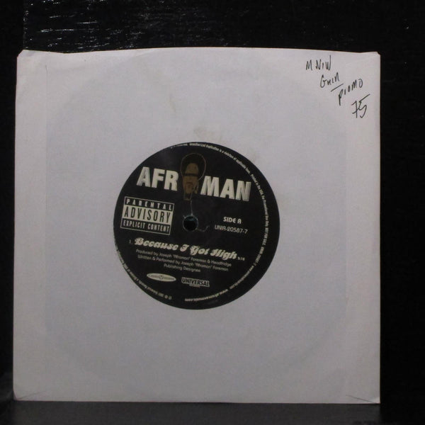 Afroman - Because I Got High / Mississippi 7" Mint- New Promo Green Vinyl 45 - Shuga Records