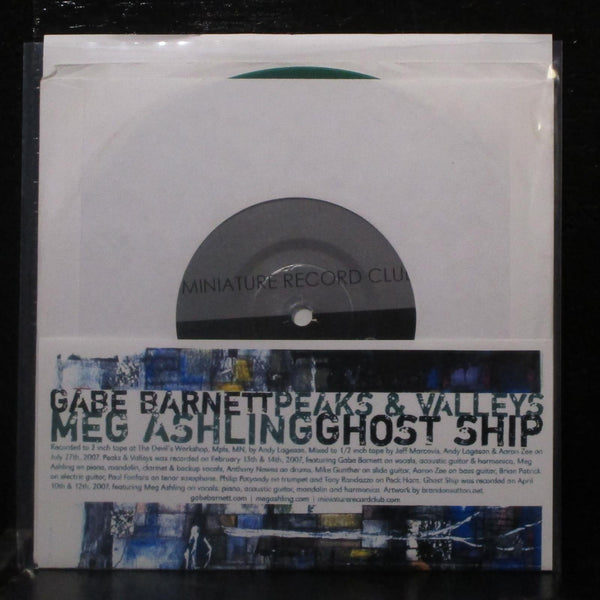 Gabe Barnett / Meg Ashling - Peaks & Valleys / Ghost Ship 7" Mint- New Green 45 - Shuga Records
