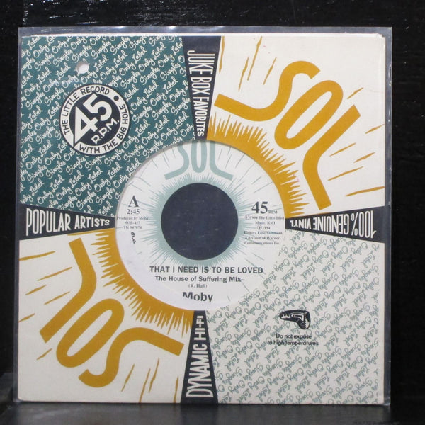 Moby - All That I Need Is To Be Loved / New Dawn Fades 7" Mint- Clear Vinyl 45 - Shuga Records