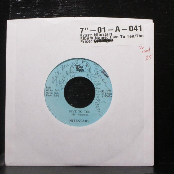 Nitestars - Five To Ten / There Must Be A Way 7" VG Vinyl 45 Blue Rain signed - Shuga Records