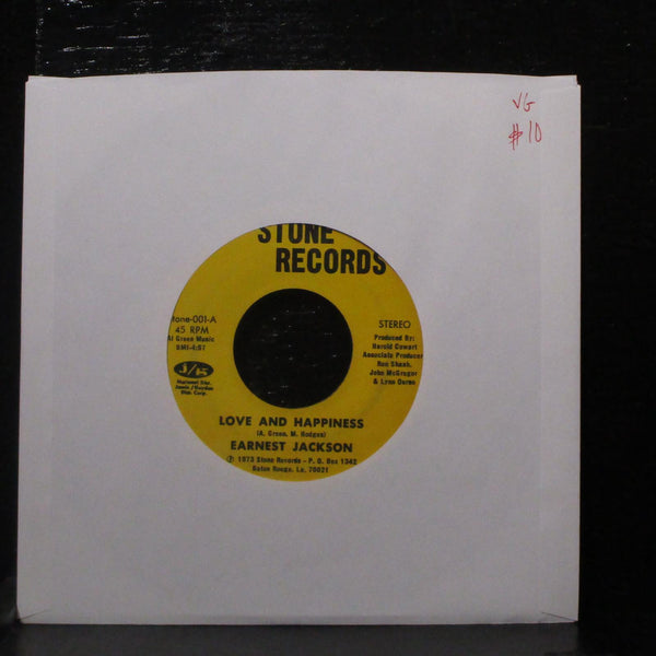 Earnest Jackson - Love And Happiness / Hogwash 7" VG Vinyl 45 Stone-001 USA 1973 - Shuga Records