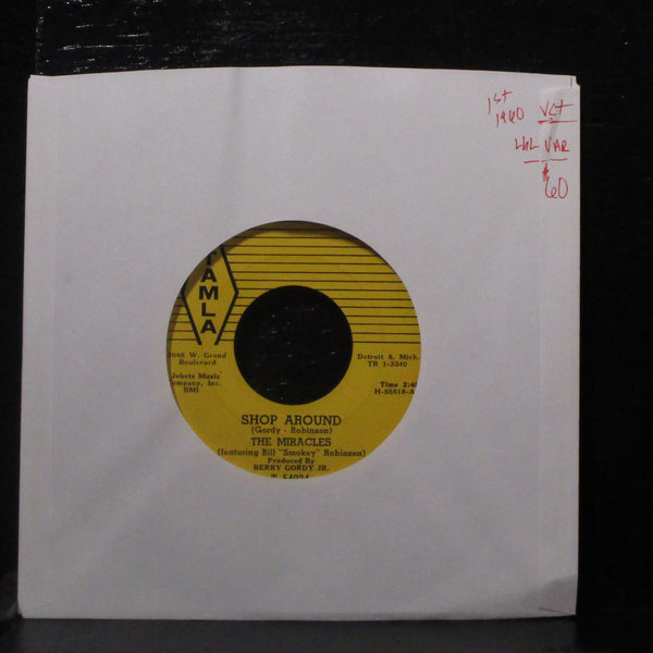 The Miracles - Shop Around / Who's Lovin You 7" VG+ Vinyl 45 Tamla 1st lbl var - Shuga Records