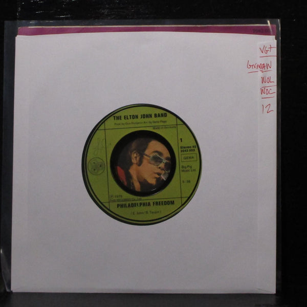 The Elton John Band - Philadelphia Freedom 7" VG+ Vinyl 45 DJM 2043 003 Germany - Shuga Records