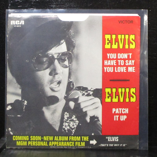 Elvis Presley - You Don't Have To Say You Love Me 7" Mint- Vinyl 45 RCA 47-9916 - Shuga Records