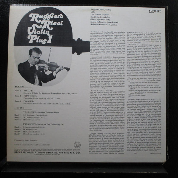 Saens / Prokofieff / Paganini / Vivaldi, Ricci - Violin Plus 1 LP VG+ DL 710177 - Shuga Records