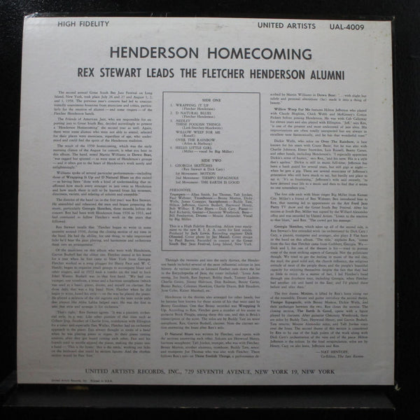 Rex Stewart - Henderson Homecoming LP Mint- UAL 4009 Mono 1st Vinyl Record - Shuga Records