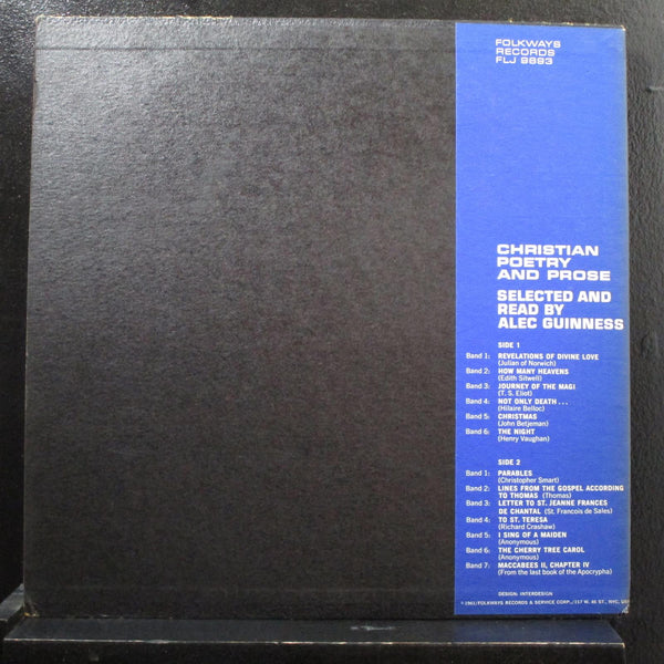 Alec Guinness - Christian Poetry And Prose LP VG+ FL 9893 Mono 1961 Vinyl Record - Shuga Records