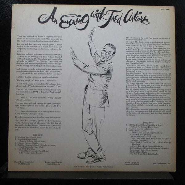 Fred Astaire - Chrysler Presents: An Evening With , Oct. 17 1958  LP Mint- Promo - Shuga Records