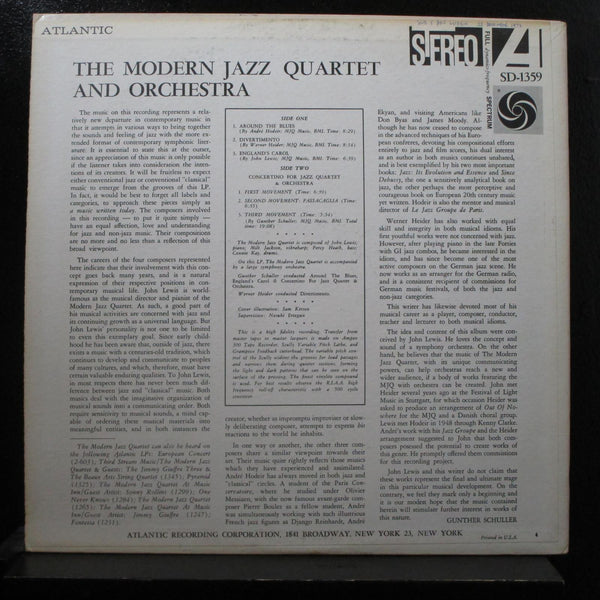 The Modern Jazz Quartet & Orchestra LP Mint- SD 1359 Blue / Green Label Record - Shuga Records
