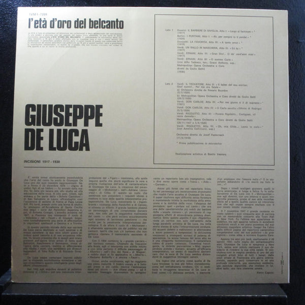 Giuseppe De Luca - Giuseppe De Luca (1876-1976) LP Mint- TVM1 7209 Vinyl Italy - Shuga Records