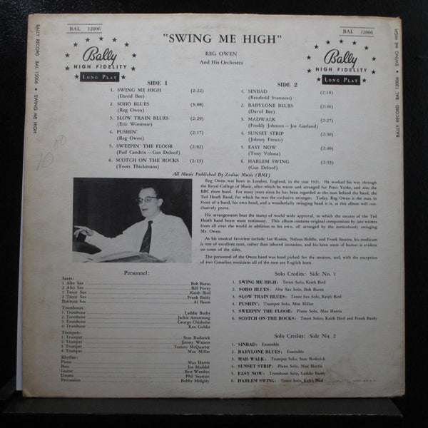 Reg Owen And His Orchestra - Swing Me High LP VG+ BAL 12006 Mono Vinyl Record - Shuga Records