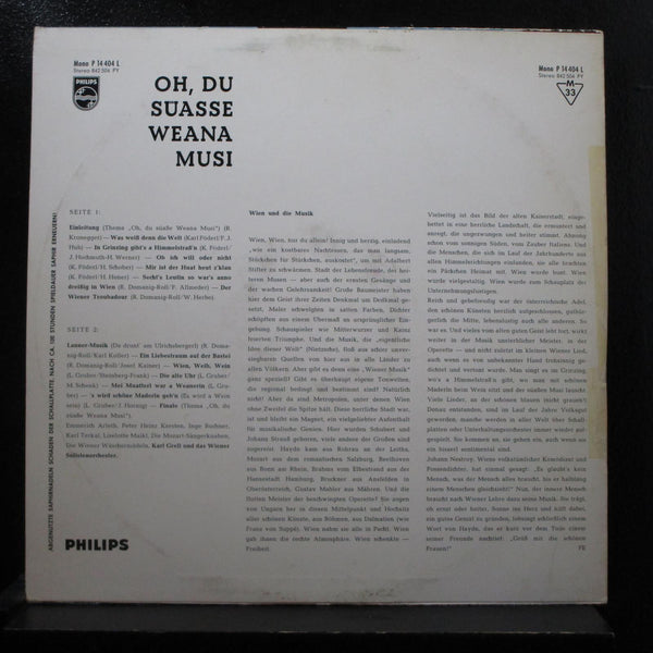 Karl Grell - O Du Sasse Weana Musi LP VG P 014 404 L Germany Mono Vinyl Record - Shuga Records