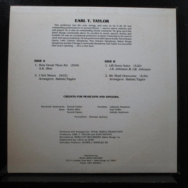 Earl T. Taylor - Singing Of Faith, Hope And Love LP VG+ GS-104 Private Gospel - Shuga Records