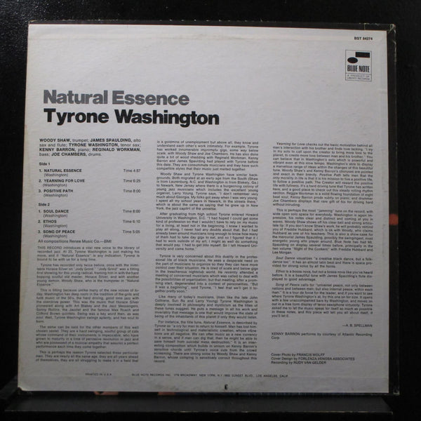 Tryone Washington - Natural Essence LP Mint- BST 84274 Black Labels Vinyl Record - Shuga Records