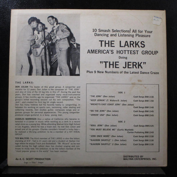 The Larks - The Jerk LP VG LP-1102 Mono 1st USA 1965 Vinyl Record - Shuga Records
