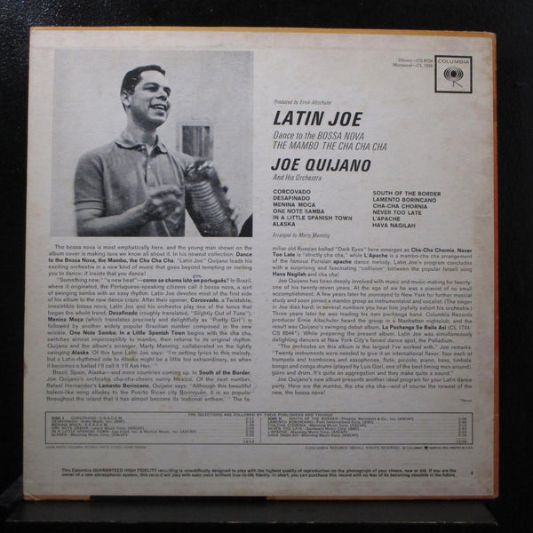 Joe Quijano And His Orchestra - Latin Joe - VG+ LP Record 1962 Columbia Mono Vinyl - Latin / Bossa Nova - Shuga Records