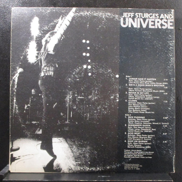 Jeff Sturges - Jeff Sturges And Universe LP VG+ MAM-1 USA 1971 Vinyl Record - Shuga Records