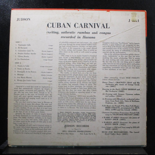 Unknown Artist - Cuban Carnival LP VG+ J 3011 Mono 1956 Vinyl Record - Shuga Records