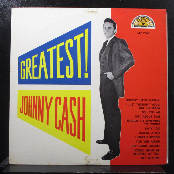 Johnny Cash - Greatest! LP VG+ SUN 1240 Mono Vinyl Record Microgroove Label - Shuga Records