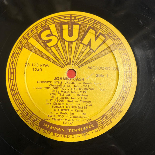 Johnny Cash - Greatest! LP VG+ SUN 1240 Mono Vinyl Record Microgroove Label - Shuga Records