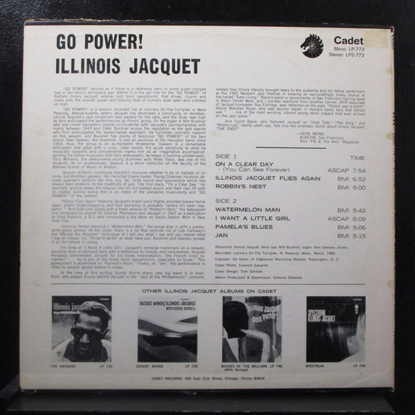 Illinois Jacquet w/ Milt Buckner & Alan Dawson - Go Power! LP VG+ LPS-773 Vinyl - Shuga Records