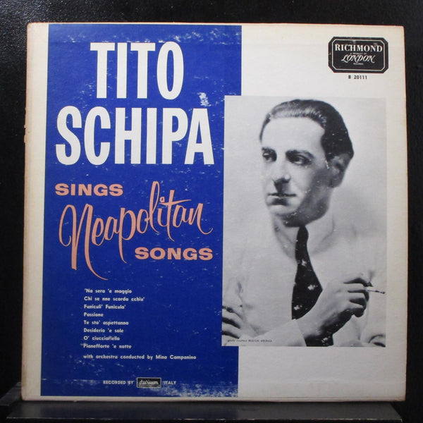 Tito Schipa - Sings Neapolitan Songs LP VG+ B 20111 Mono Vinyl Record - Shuga Records