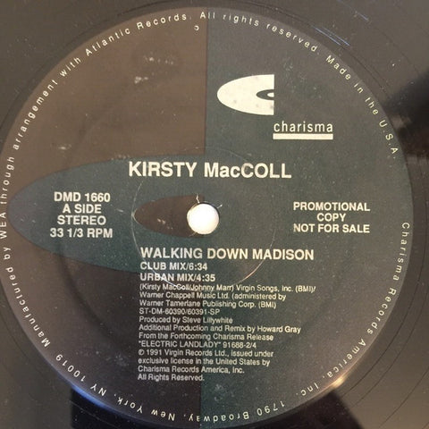 Kirsty MacColl - Walking Down Madison Mint- - 12" Single 1991 Charisma USA DMD 1660 - House