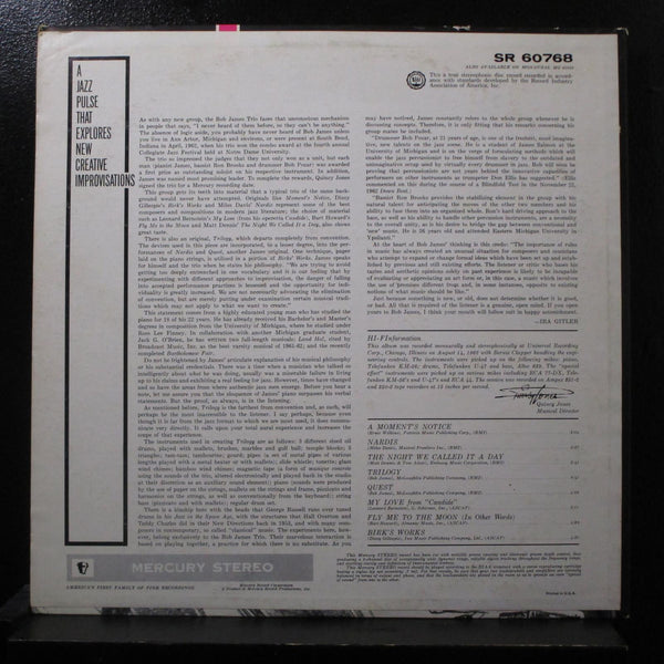 The Bob James Trio - Bold Conceptions LP VG+ SR-60768 1st Black Lbl Vinyl Record - Shuga Records