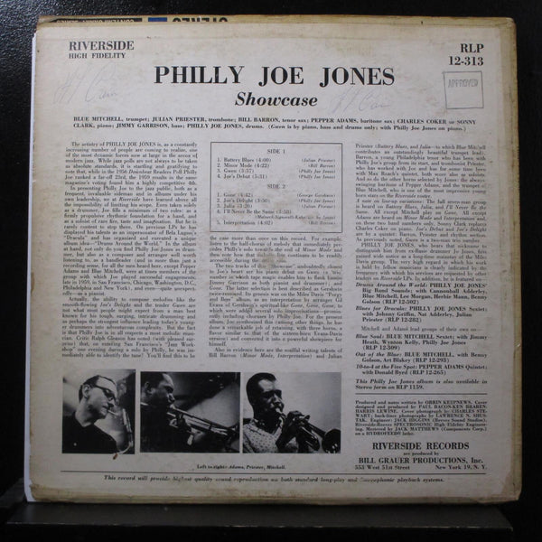 Philly Joe Jones - Showcase LP VG RLP 12-313 1st Blue Label Mono Vinyl Record - Shuga Records