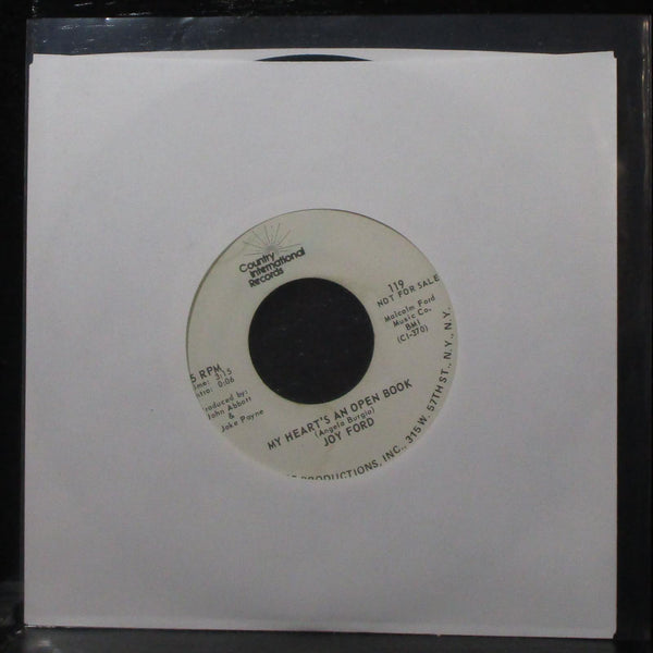 Joy Ford - My Heart's An Open Book 7" VG+ Promo 45 County International 119 - Shuga Records