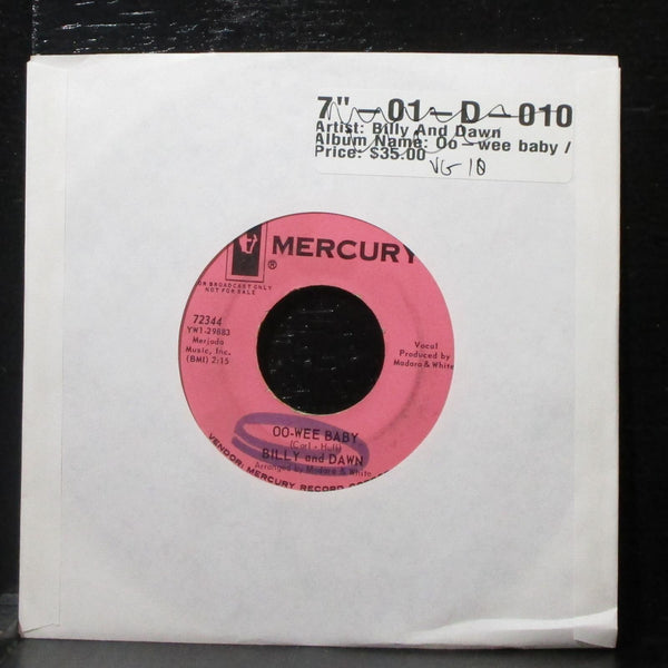 Billy & Dawn - Oo-Wee Baby / Let's Get Together 7" VG Vinyl 45 Mercury 72344 - Shuga Records