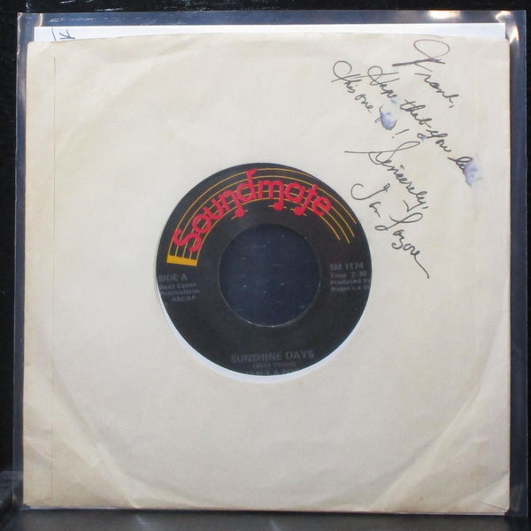 Jan Lazore - Sunshine Days / Killing Time Is Killing Me 7" VG+ signed 45 SM 1174 - Shuga Records